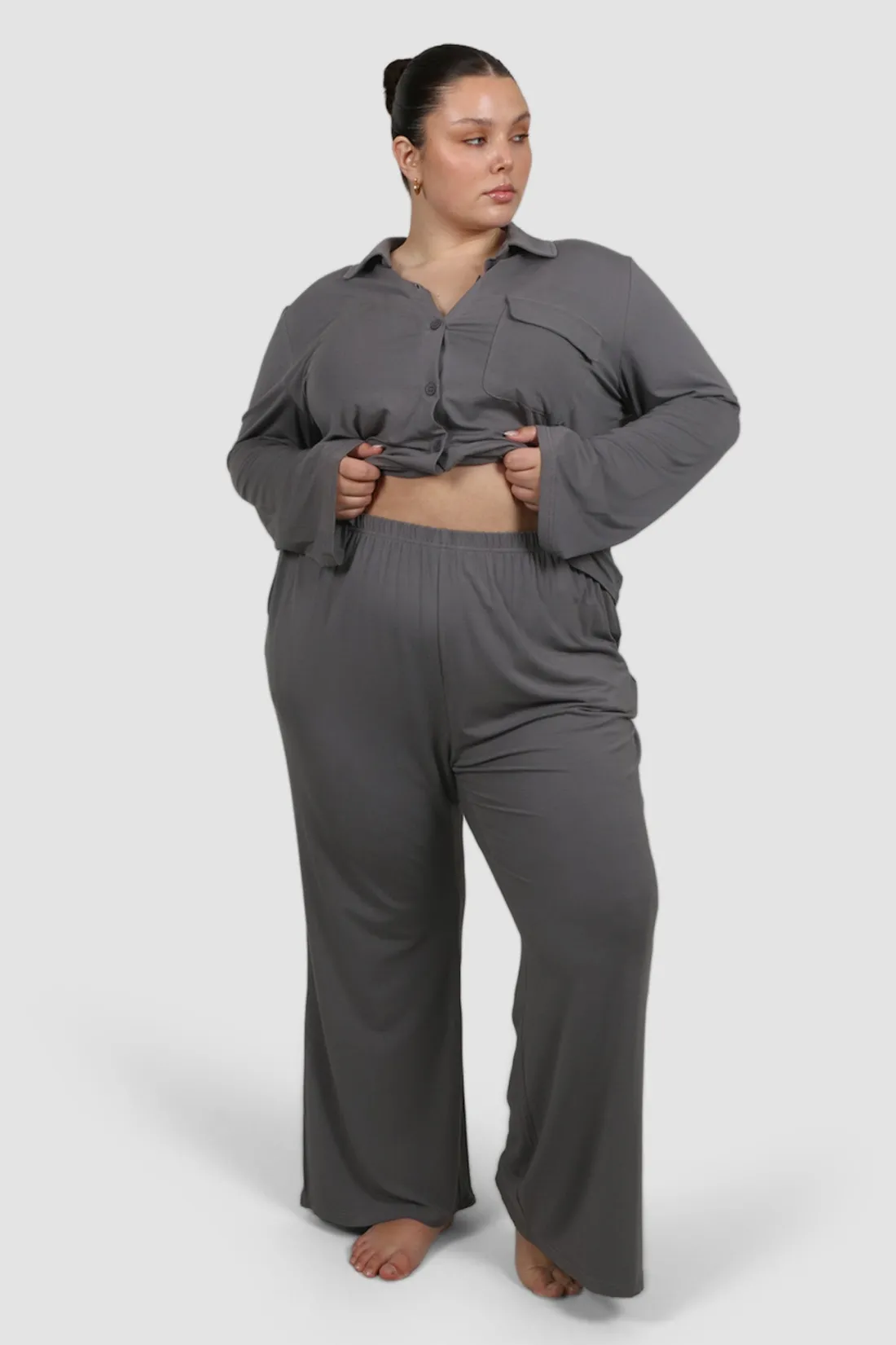 Fayt Tops | Sets | BUTTERY SLEEP TOP L/S GREY