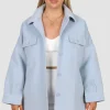Fayt Jackets, Knits & Coats | CONCORD UNISEX SHACKET POWDER BLUE