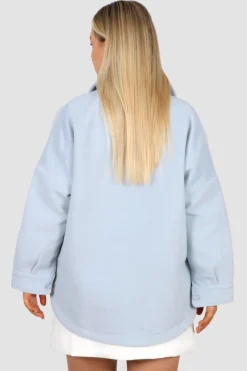 Fayt Jackets, Knits & Coats | CONCORD UNISEX SHACKET POWDER BLUE
