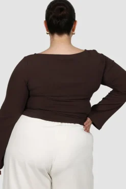 Fayt Tops | Jackets, Knits & Coats | DAKOTA RIBBED TOP ESPRESSO