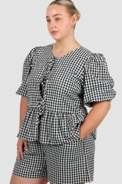 Fayt Tops | Sets | FAWN TOP B&W GINGHAM