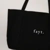Fayt Accessories | EMBROIDERED TOTE BAG BLACK