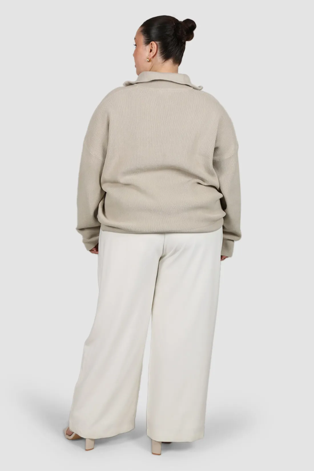 Fayt Tops | Sweaters & Knits | FLETCHER ZIP KNIT STONE