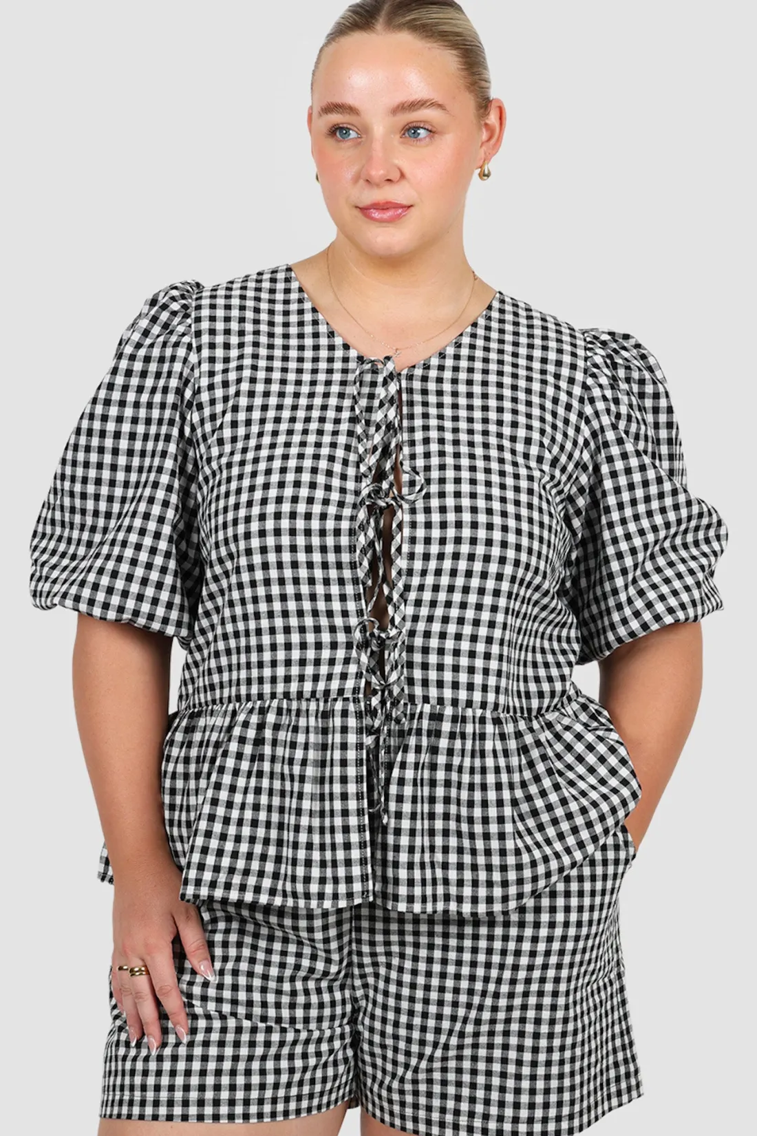 Fayt Sets | GRADY SHORTS B&W GINGHAM