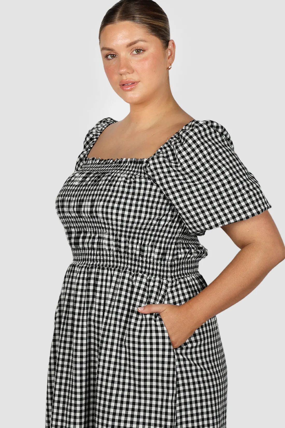 Fayt Dresses | Dresses | ISMAE MAXI DRESS B&W GINGHAM