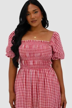 Fayt Dresses | Dresses | ISMAE MAXI DRESS RED GINGHAM