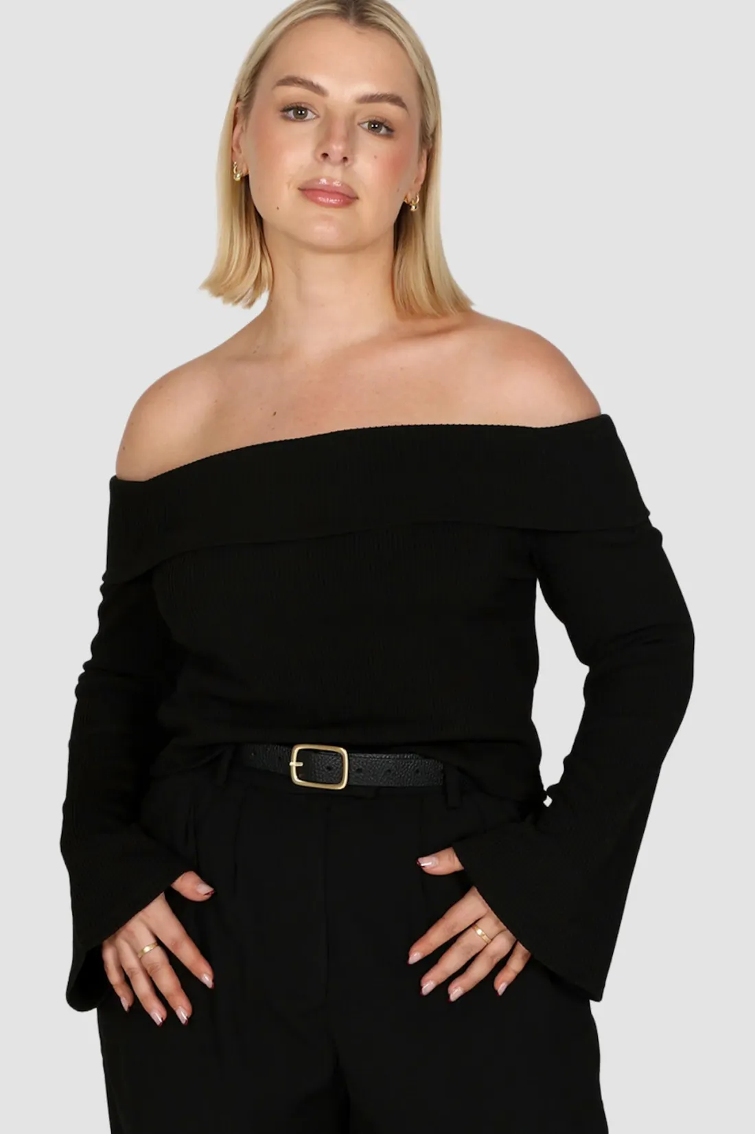 Fayt Tops | LOWEN OFF SHOULDER TOP BLACK