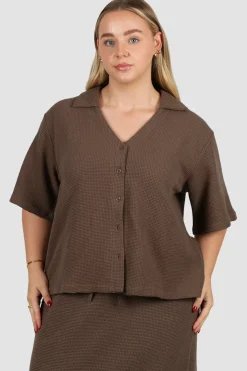 Fayt Tops | Sets | LUMI WAFFLE SHIRT MOCHA