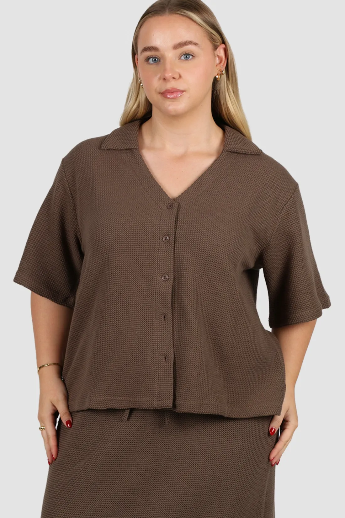 Fayt Tops | Sets | LUMI WAFFLE SHIRT MOCHA
