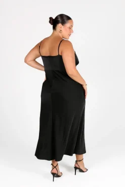 Fayt Dresses | Dresses | MARGOT SILKY SLIP MIDI DRESS BLACK