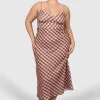 Fayt Dresses | Dresses | MARGOT SLIP MIDI DRESS BROWN CHECK