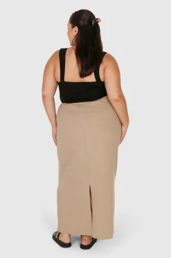 Fayt Skirts | MARLEY WAFFLE MAXI SKIRT BISCUIT