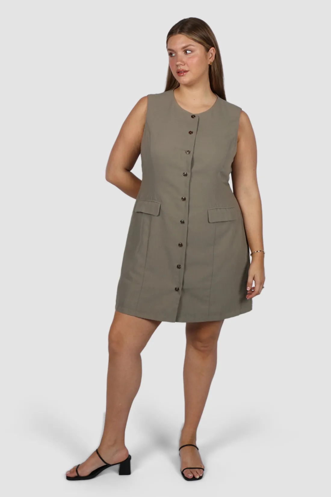 Fayt Dresses | Dresses | MAVEN BUTTON DRESS KHAKI