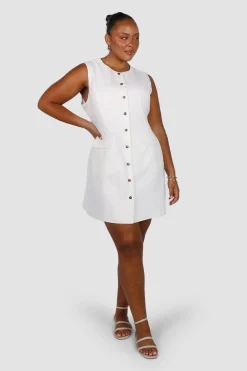 Fayt Dresses | Dresses | MAVEN BUTTON DRESS WHITE