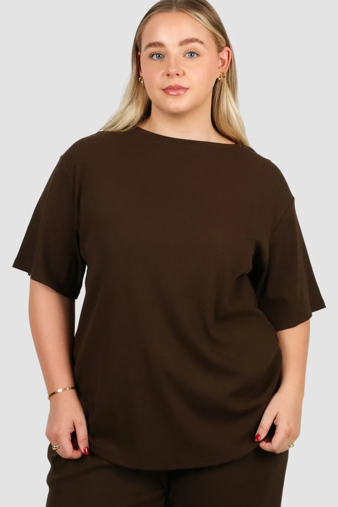 Fayt Tops | Sets | NOLYN RIB TEE ESPRESSO