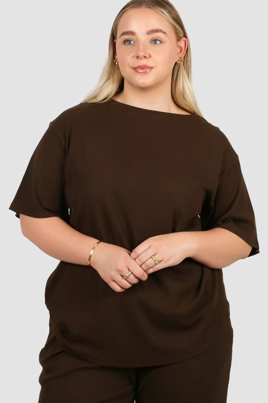 Fayt Tops | Sets | NOLYN RIB TEE ESPRESSO