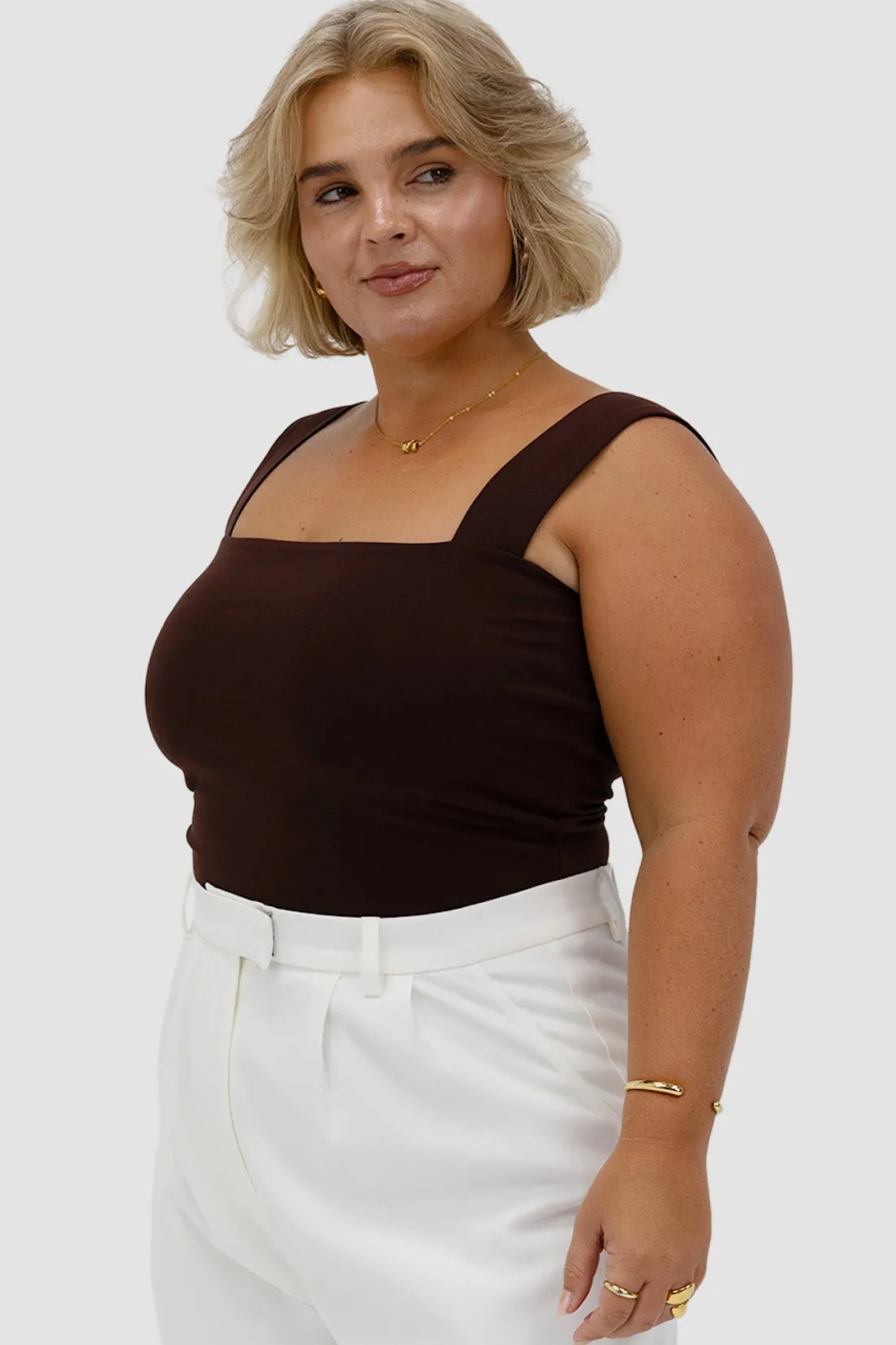 Fayt Tops | QUINN FULL LENGTH TOP CHOCOLATE