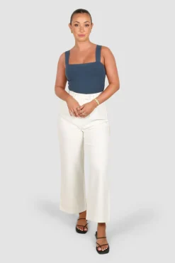 Fayt Tops | QUINN TOP DEEP OCEAN BLUE