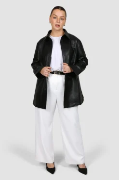 Fayt Tops | Jackets, Knits & Coats | RAIDEN PU LEATHER JACKET BLACK