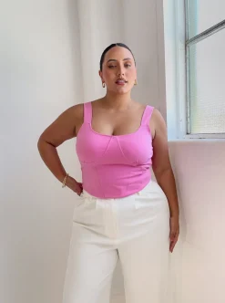 Fayt Tops | RATA DEEP CUP TOP PINK