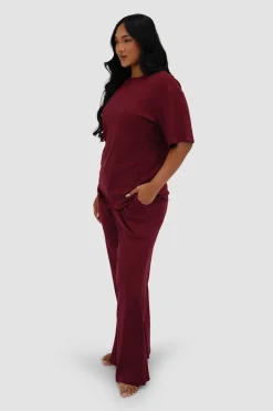 Fayt Sets | RAYLN RIB PANTS WINE