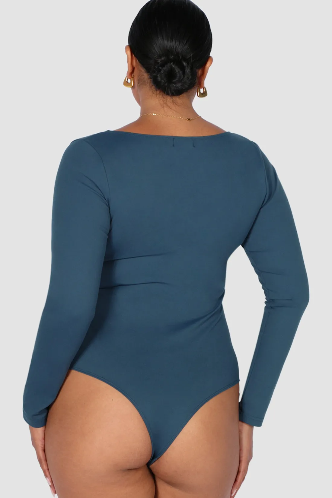 Fayt Tops | SCOOP NECK BODYSUIT DEEP TEAL