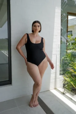Fayt Swimwear | STORMI SWIMSUIT BLACK CRINKLE