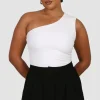 Fayt Tops | SULLIVAN ONE SHOULDER TOP WHITE
