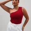 Fayt Tops | SULLIVAN ONE SHOULDER TOP CHERRY
