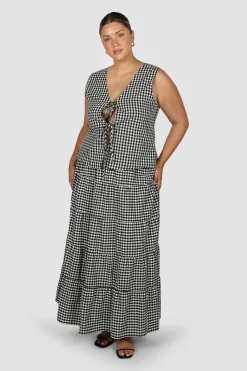Fayt Tops | Sets | TORBIN TOP B&W GINGHAM