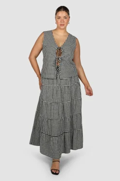Fayt Tops | Sets | TORBIN TOP B&W GINGHAM