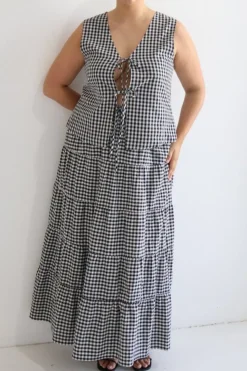 Fayt Tops | Sets | TORBIN TOP B&W GINGHAM