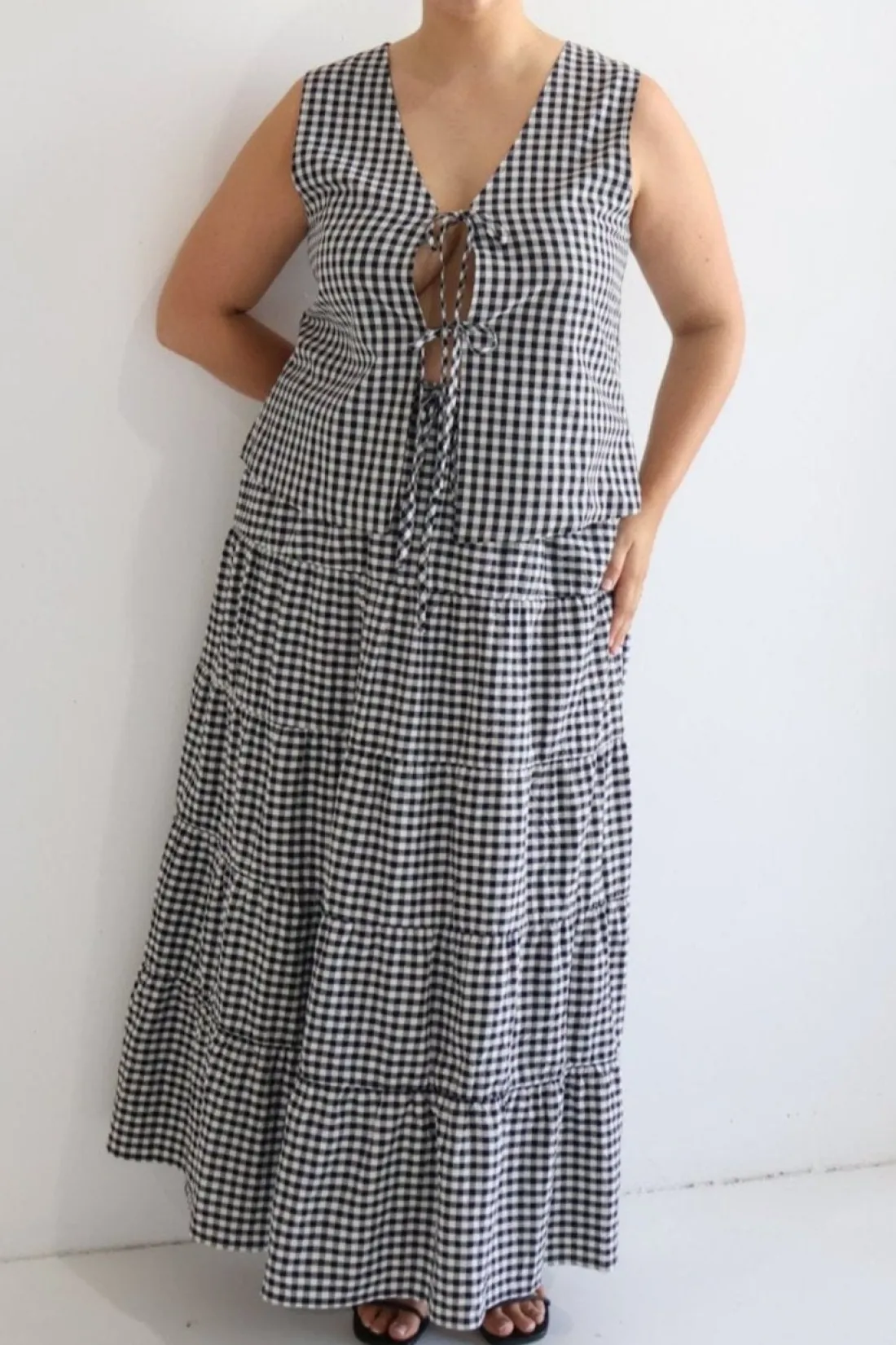 Fayt Tops | Sets | TORBIN TOP B&W GINGHAM