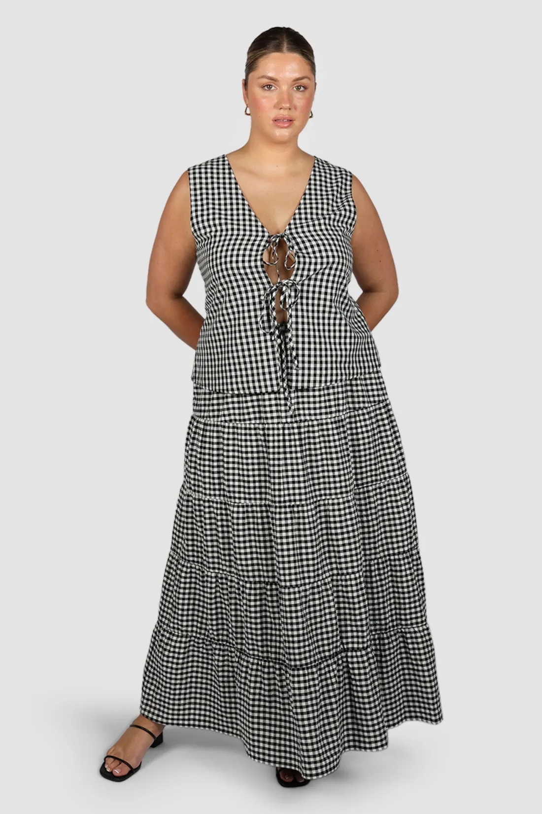 Fayt Tops | Sets | TORBIN TOP B&W GINGHAM