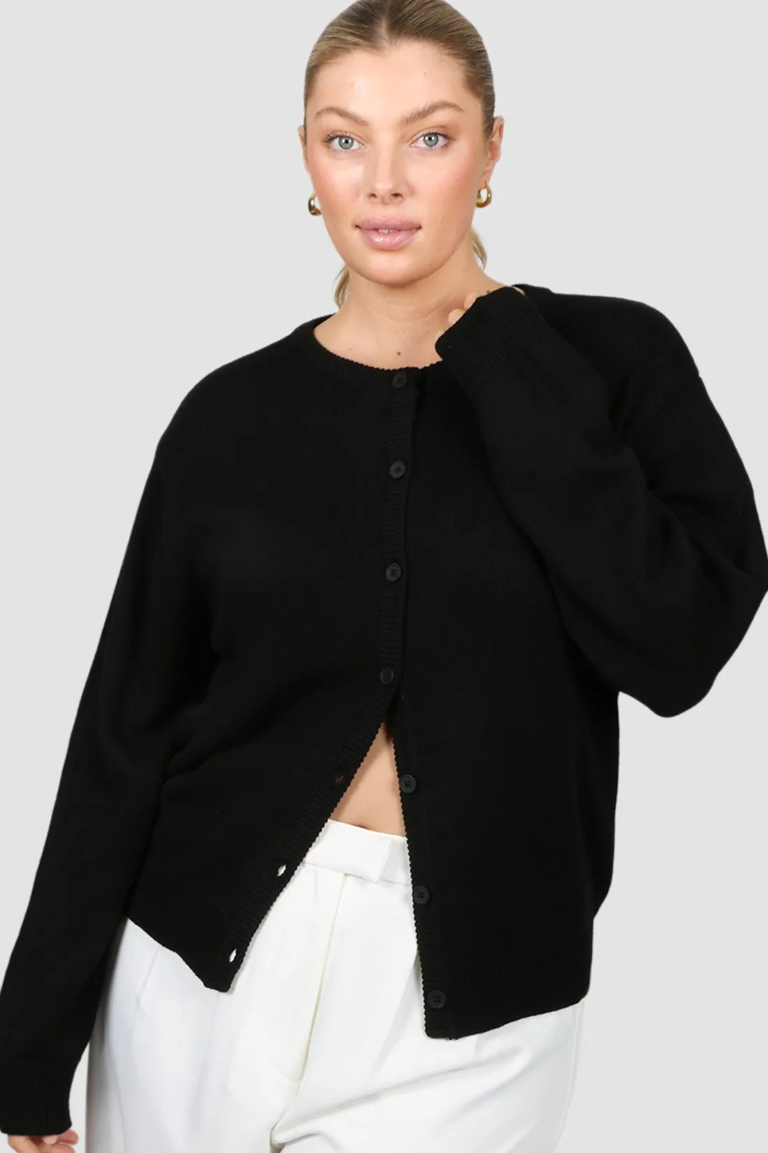 Fayt Tops | Sweaters & Knits | WILLOW KNIT CARDIGAN BLACK