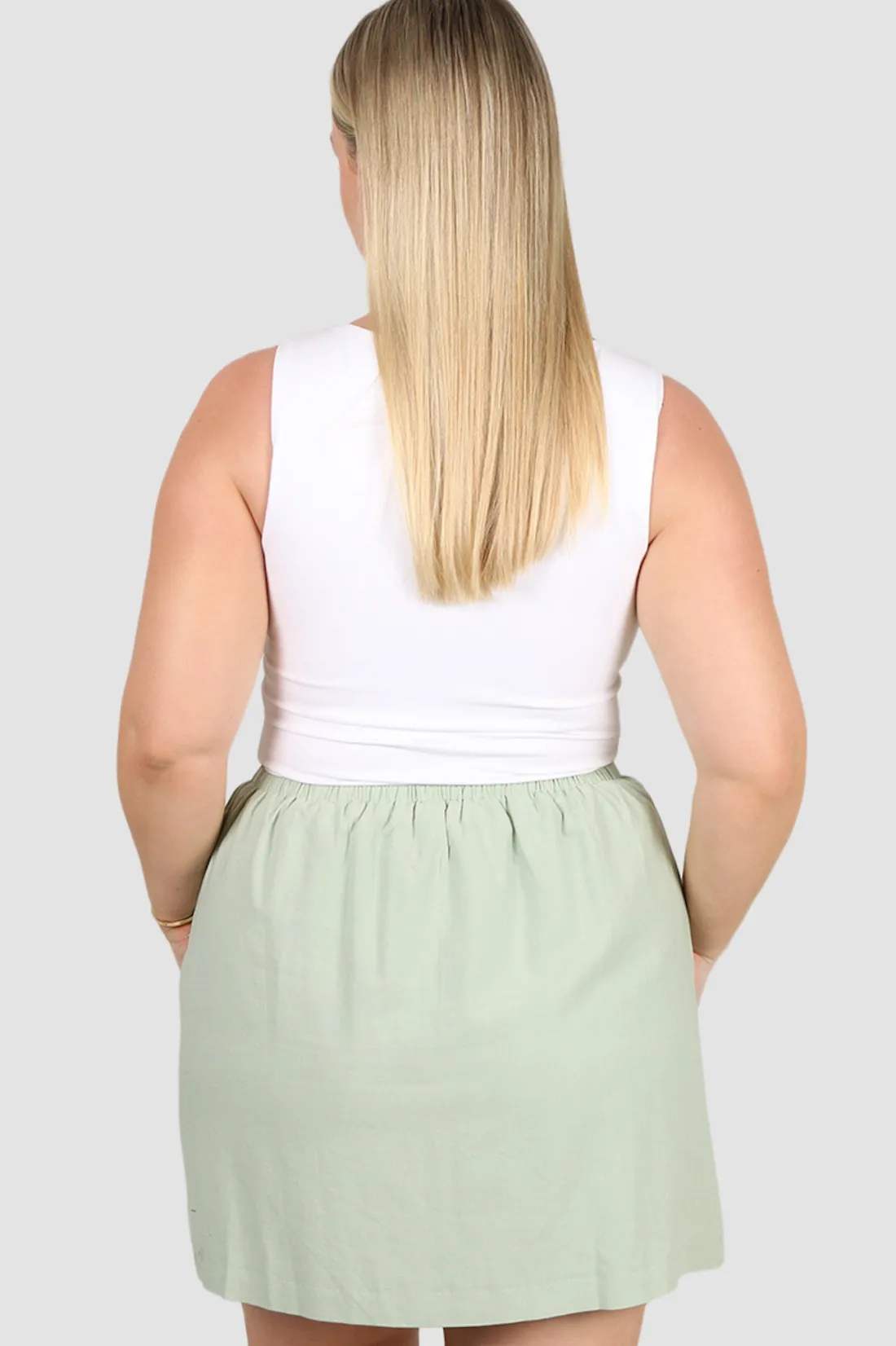 Fayt Skirts | ZOLA LINEN SKIRT SOFT GREEN