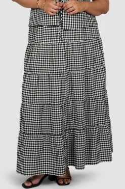 Fayt Skirts | Sets | ZYLA MAXI SKIRT B&W GINGHAM