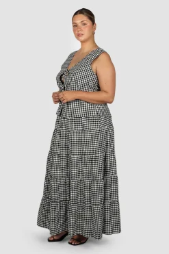 Fayt Skirts | Sets | ZYLA MAXI SKIRT B&W GINGHAM